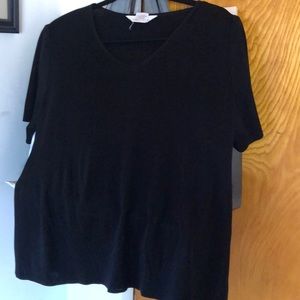Misook Acrylic Black short sleeve top